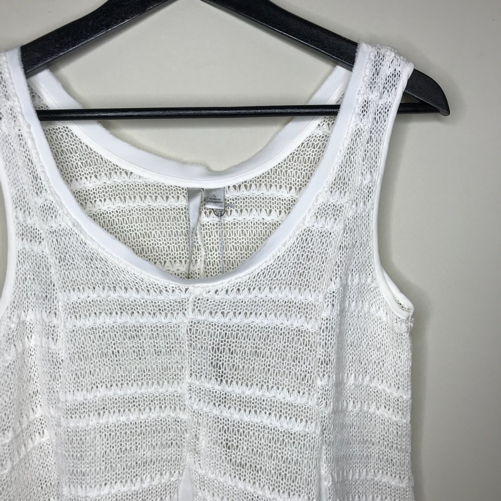 Lauren Conrad Sz S white open knit cute tank top